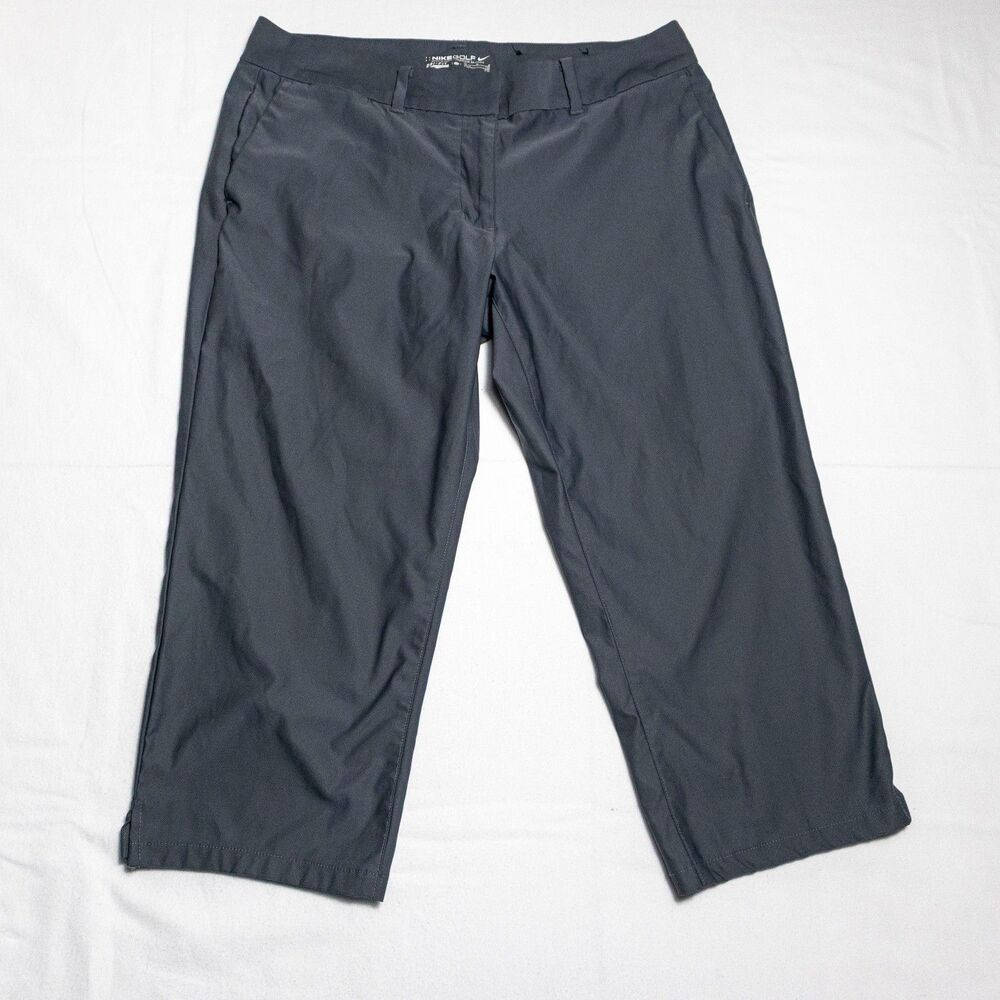 Nike Golf Womens Dri Fit Gray Cropped Pants Size 10 Athletic Casual Outdoor